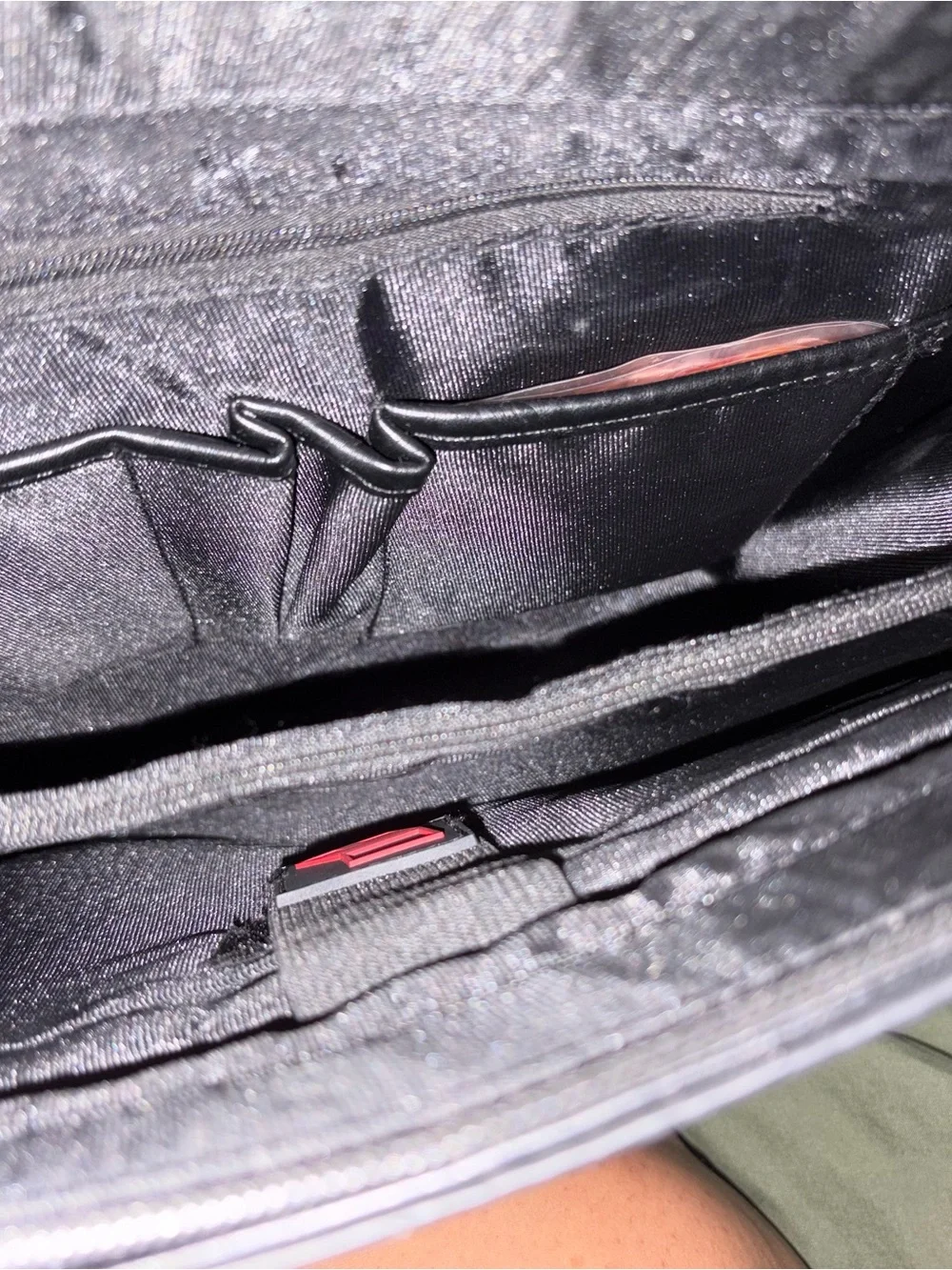 Black Croc-Embossed Laptop/Tote Bag - Women